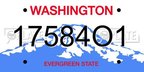 17584O1 Washington License Plate