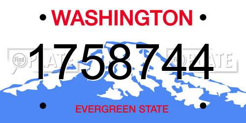 1758744 Washington License Plate