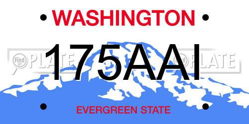 175AAI Washington License Plate