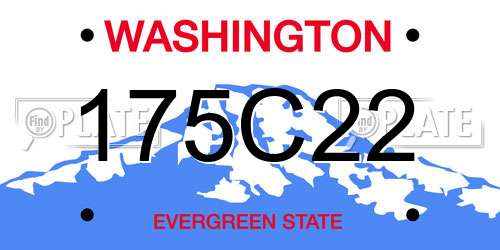 175C22 Washington License Plate