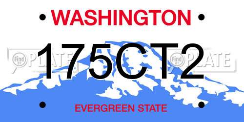 175CT2 Washington License Plate
