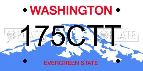 175CTT Washington License Plate