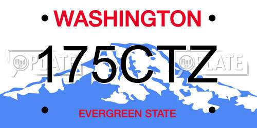 175CTZ Washington License Plate