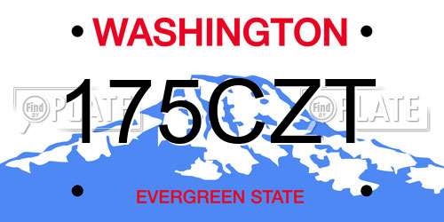 175CZT Washington License Plate