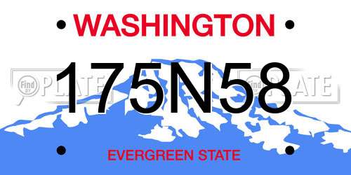 175N58 Washington License Plate