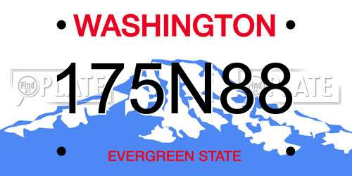 175N88 Washington License Plate