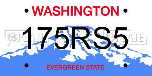 175RS5 Washington License Plate