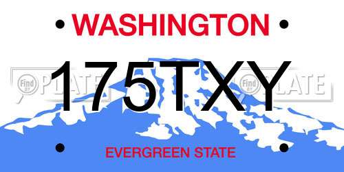 175TXY Washington License Plate