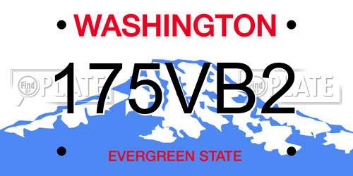 175VB2 Washington License Plate