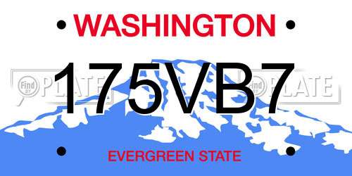 175VB7 Washington License Plate