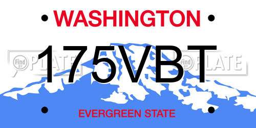 175VBT Washington License Plate