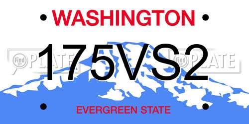 175VS2 Washington License Plate