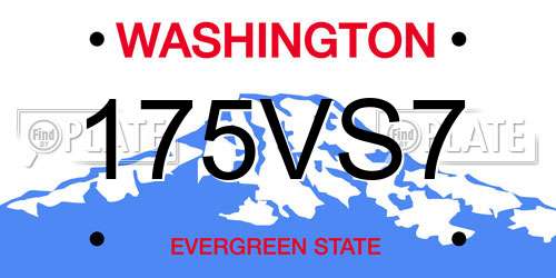 175VS7 Washington License Plate