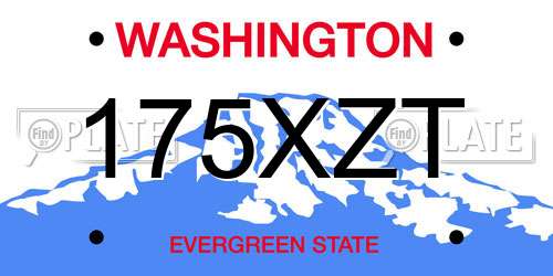 175XZT Washington License Plate