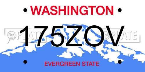 175ZOV Washington License Plate