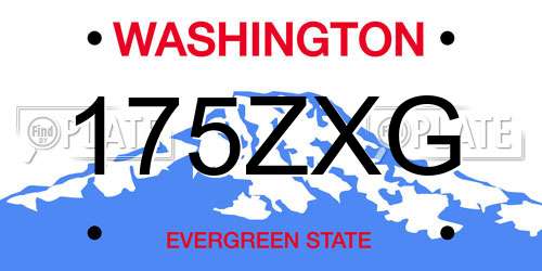 175ZXG Washington License Plate