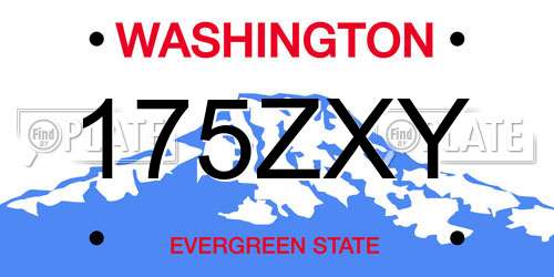 175ZXY Washington License Plate