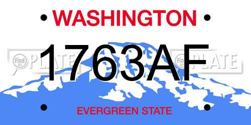 1763AF Washington License Plate