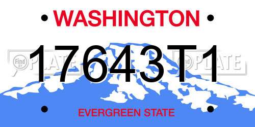17643T1 Washington License Plate