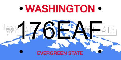 176EAF Washington License Plate