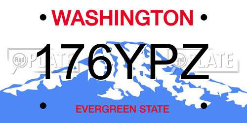 176YPZ Washington License Plate