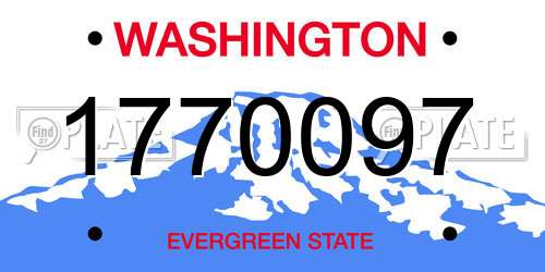 1770097 Washington License Plate