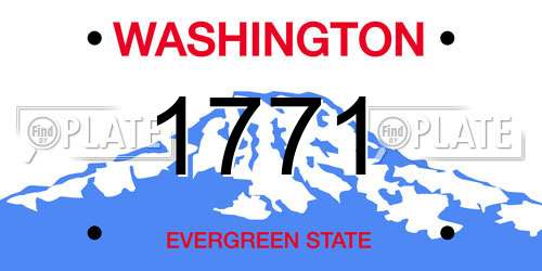 1771 Washington License Plate