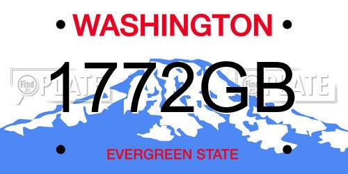 1772GB Washington License Plate