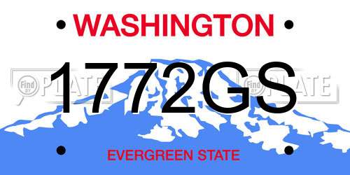 1772GS Washington License Plate