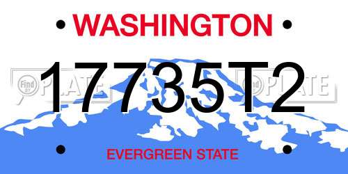 17735T2 Washington License Plate