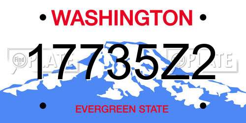 17735Z2 Washington License Plate