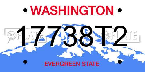 17738T2 Washington License Plate
