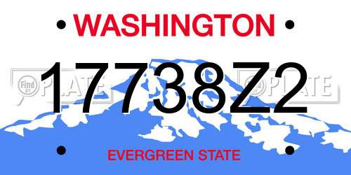 17738Z2 Washington License Plate