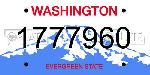 1777960 Washington License Plate