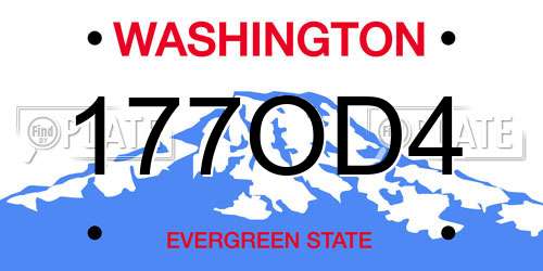 177OD4 Washington License Plate