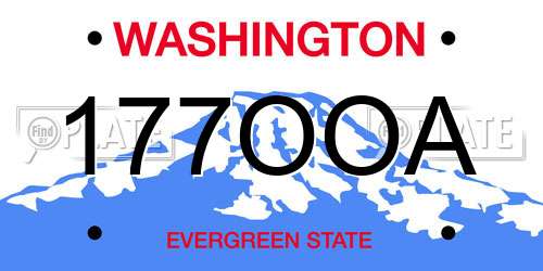 177OOA Washington License Plate