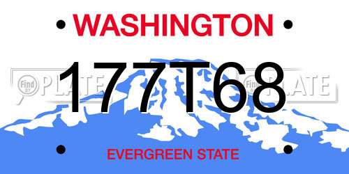 177T68 Washington License Plate