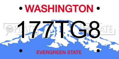 177TG8 Washington License Plate
