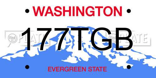 177TGB Washington License Plate