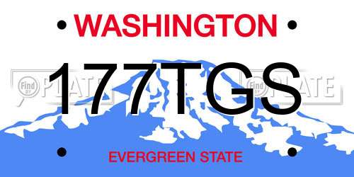 177TGS Washington License Plate