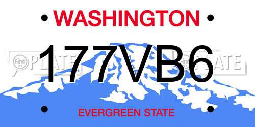 177VB6 Washington License Plate
