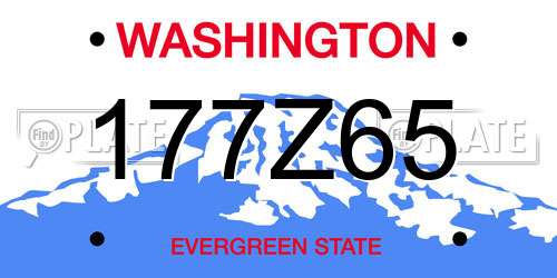 177Z65 Washington License Plate