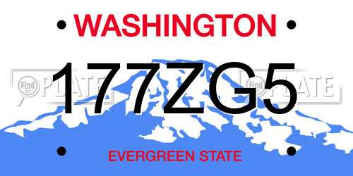 177ZG5 Washington License Plate