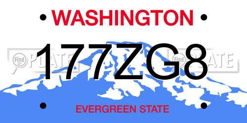 177ZG8 Washington License Plate