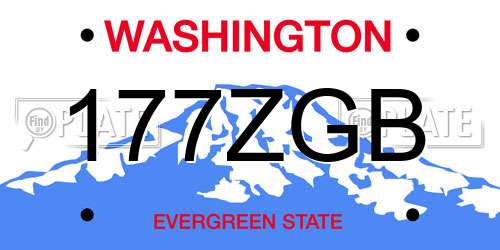 177ZGB Washington License Plate