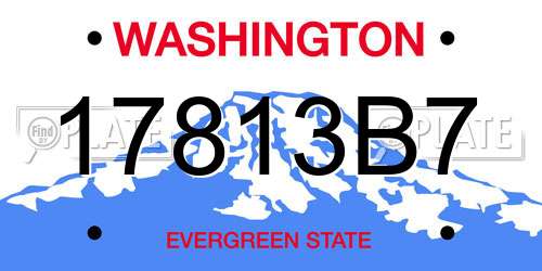 17813B7 Washington License Plate