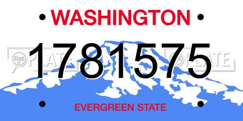 1781575 Washington License Plate