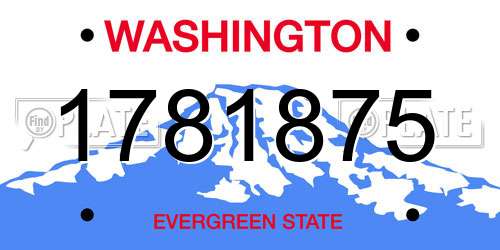 1781875 Washington License Plate
