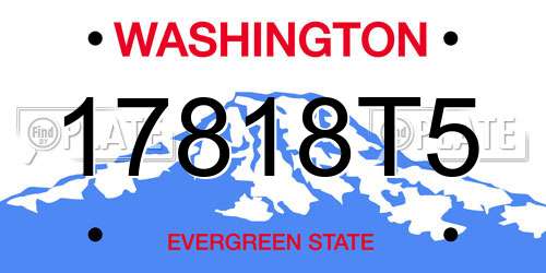 17818T5 Washington License Plate