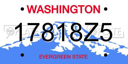 17818Z5 Washington License Plate
